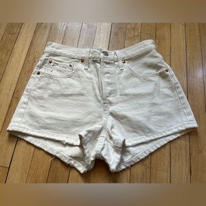 Levi's White Denim Shorts